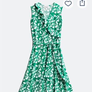 Leota kelly green faux wrap mid length dress size small NWT